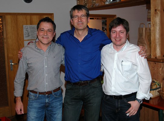 Ausscheidende Vorstnde Franz Wacker, Richard Kraus und Kassier Harald Knott